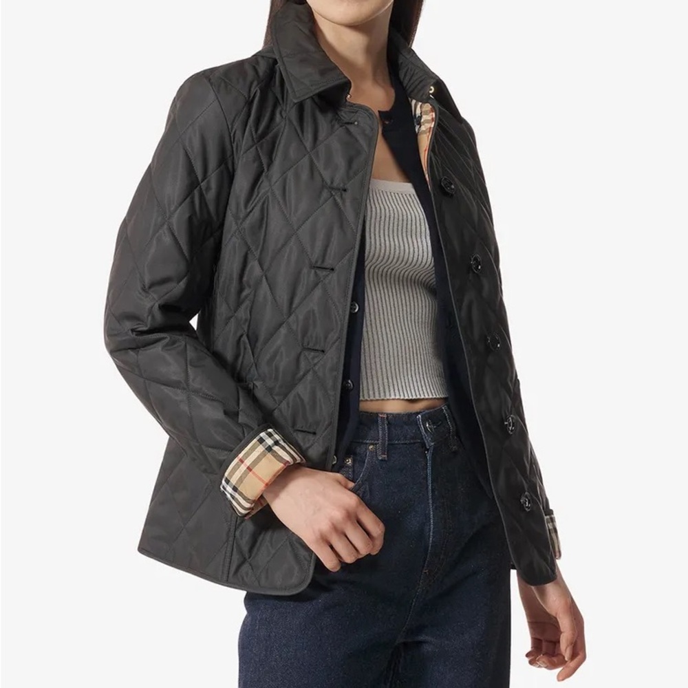 BURBERRY Black Quilted Utility Jacket